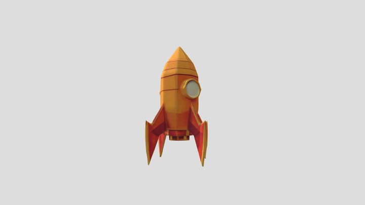 Rocket low poly design 3D Model