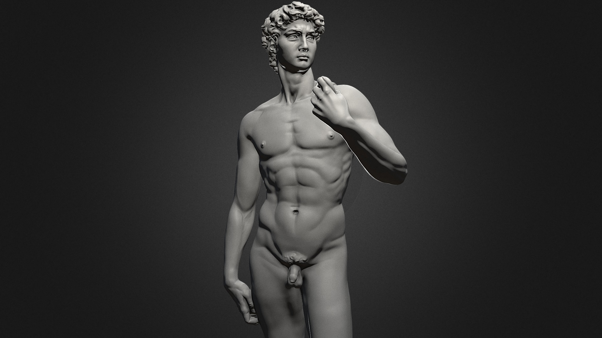 3D model 3d Printable David Statue by Michelangelo - This is a 3D model of the 3d Printable David Statue by Michelangelo. The 3D model is about a statue of a person.