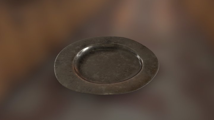 Hidden Town in 3D - Pewter Plate 3D Model