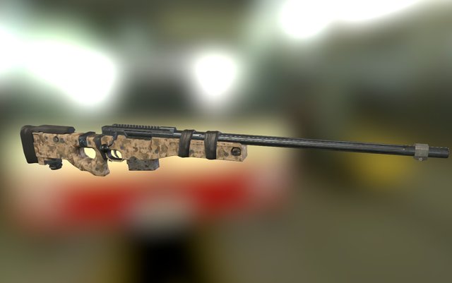 Artic Winter L115A Sniper Rifle 3D Model