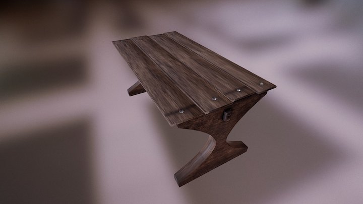Wooden Table 3D Model