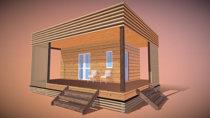 Каркасный дом 01 3D Model