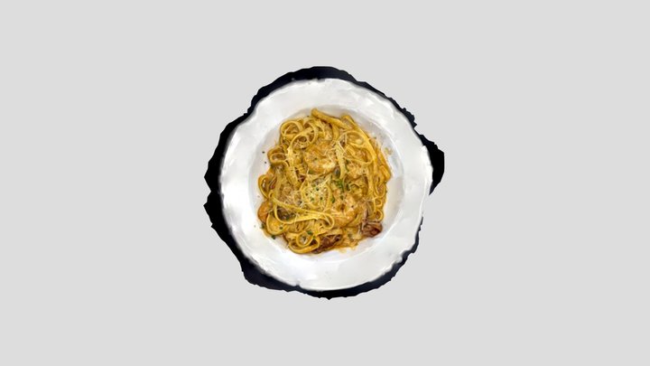 shrimp and sausage fettuccini 3D Model