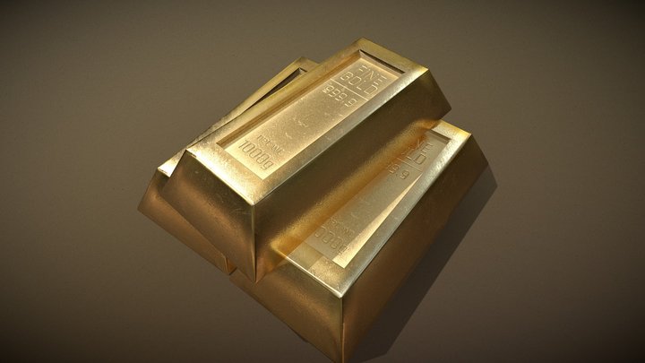 Fine Gold Bar 3D Model