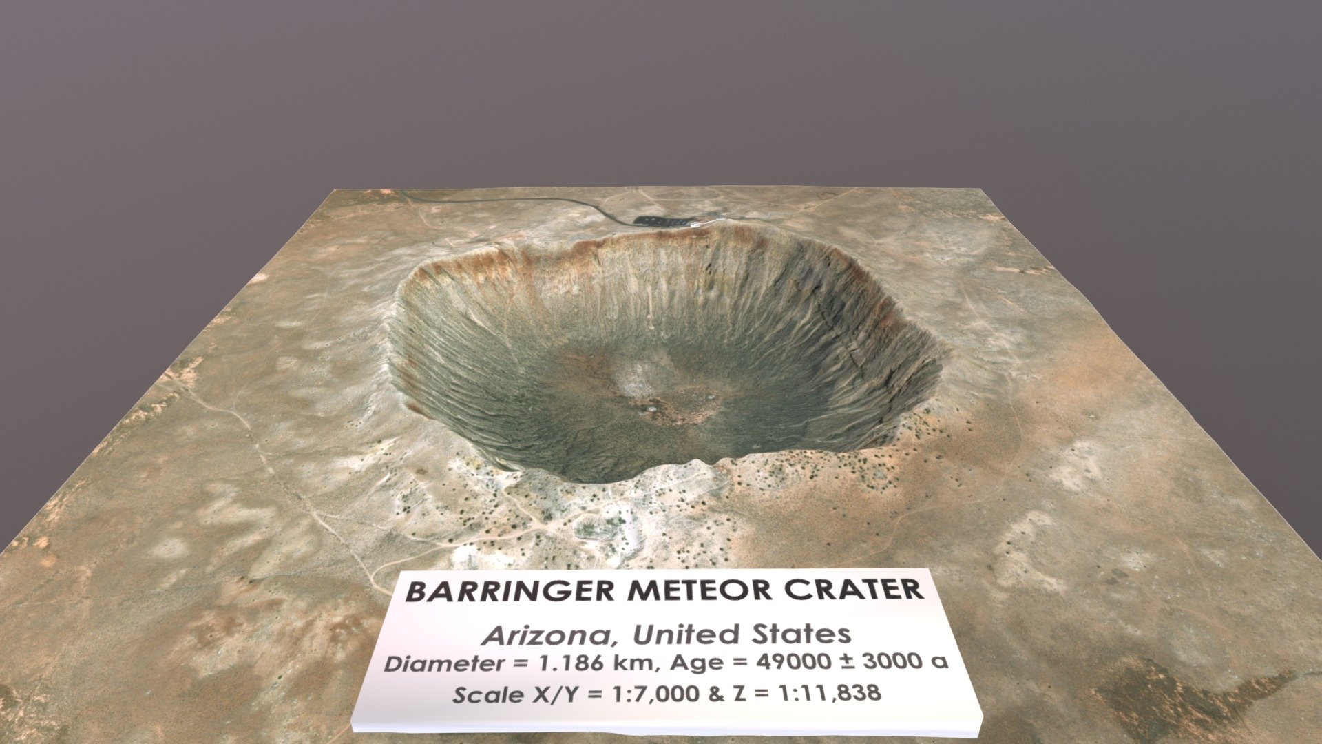 Meteor Crater, Arizona (12"x12", 1:7,000 Scale)