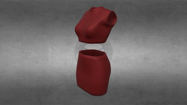 Sleeveless Top And Skirt 3D Model