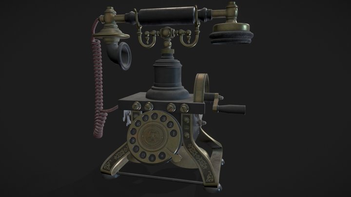 Ruined Vintage Telephone 3D Model