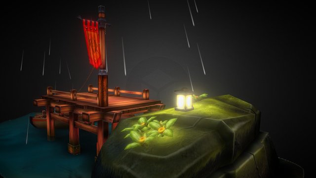 Low Poly Game Scene 3D Model