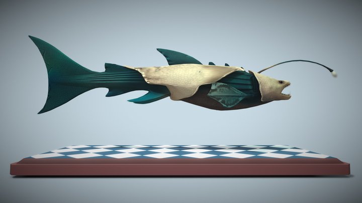 Placodermi Angler Shark 3D Model