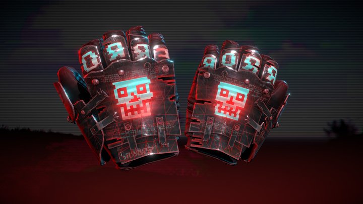 Corrupted Roadsign Gloves 3D Model