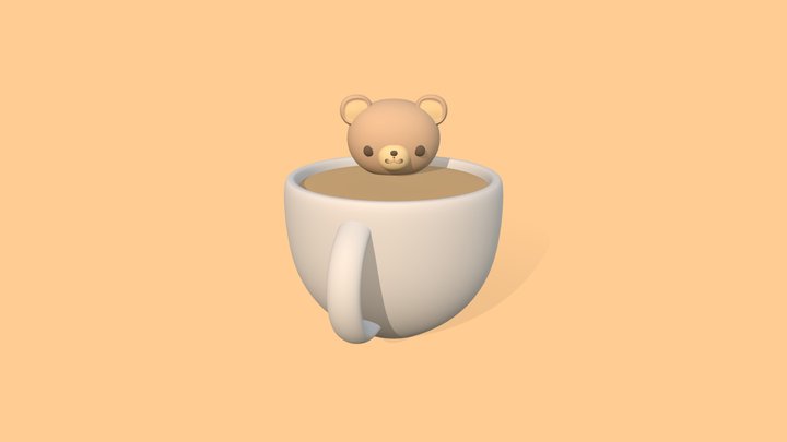 Bear In A Cup 01 3D Model