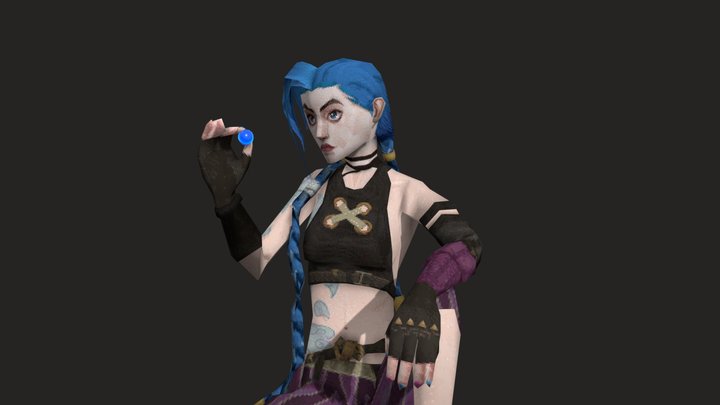 Jinx - Arcane - PS1 PSX Style Character 3D Model