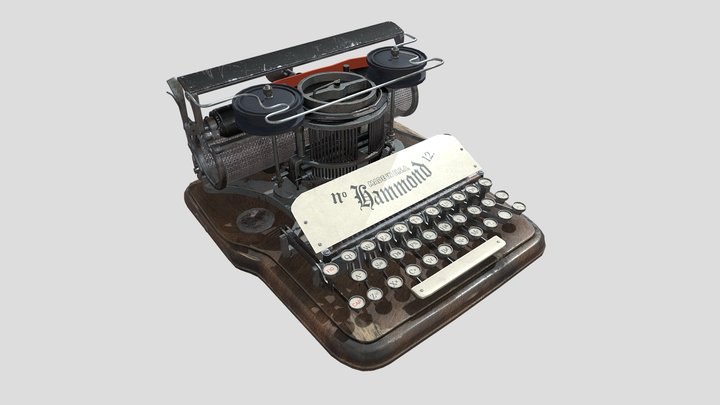 Hammond USA No.12 Antique Typewriter 3D Model