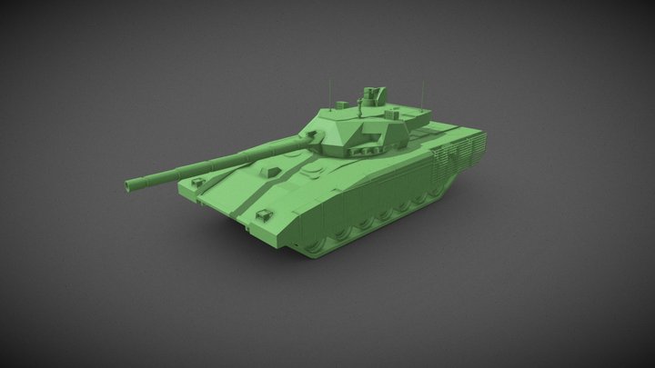 T-14 Armata Base Mesh Tank 3D Model