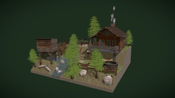 DAE Diorama - Forest Loner 3D Model