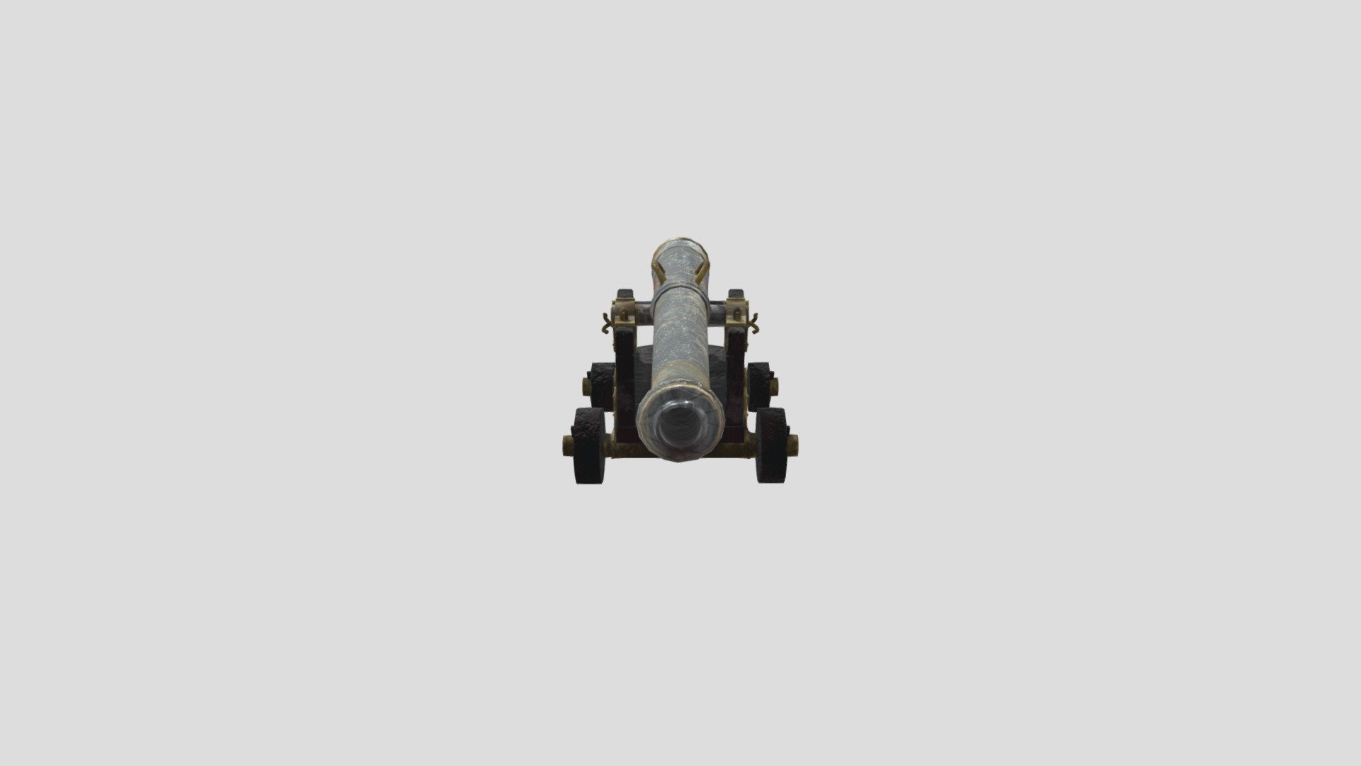 Decorative Marble Cannon with Wood Base 2