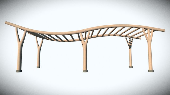 Wave Pergola 3D Model