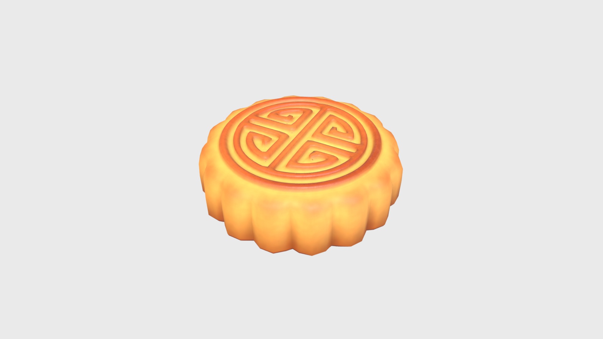 3D model Moon Cake - This is a 3D model of the Moon Cake. The 3D model is about a close up of a cookie.