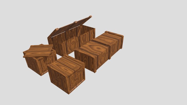Wooden Crates 3D Model