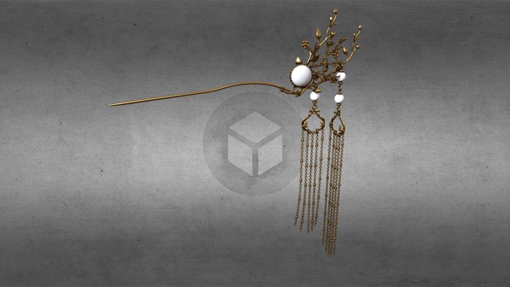 Chinese hairpin-4K-BakeMaterialTest – Free 3D Model STL