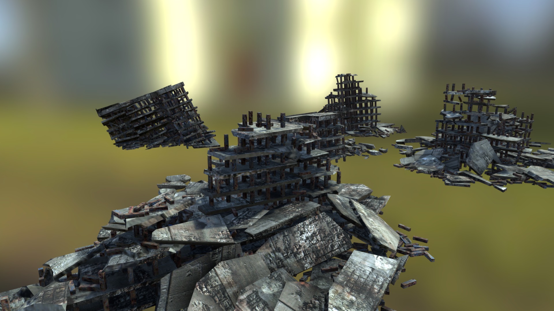 3D model City Ruins Environment - This is a 3D model of the City Ruins Environment. The 3D model is about a video game of a city.