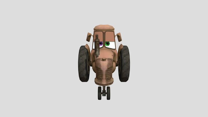 Pink And Green Eye Tractor 3D Model