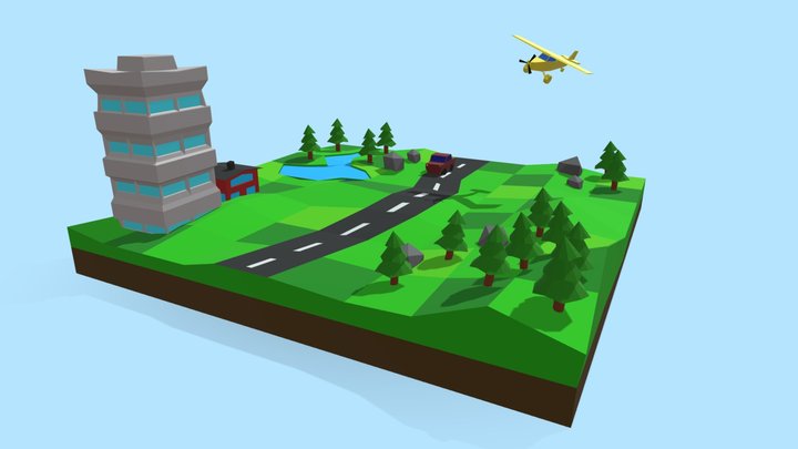 Low Poly Landscape 3D Model