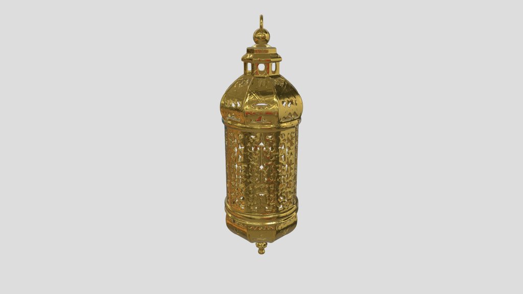 ornate gold lantern 3d model , Islamic, Ramadan