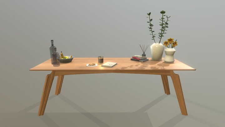 Dining Table Asset Pack 3D Model