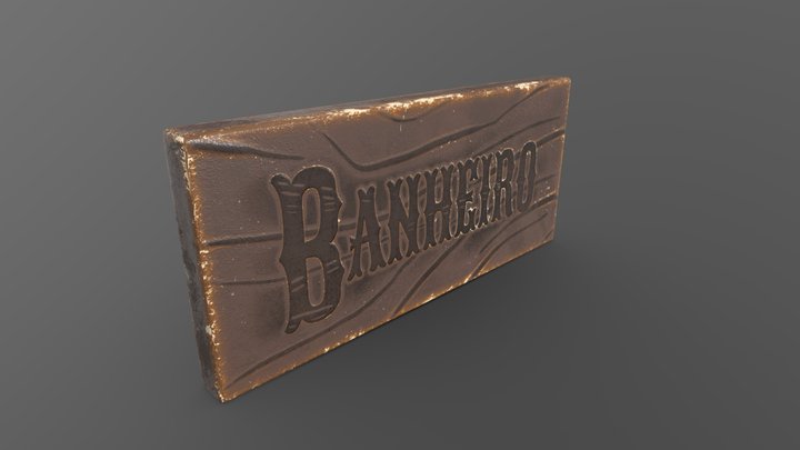 Placa Banheiro 3D Model
