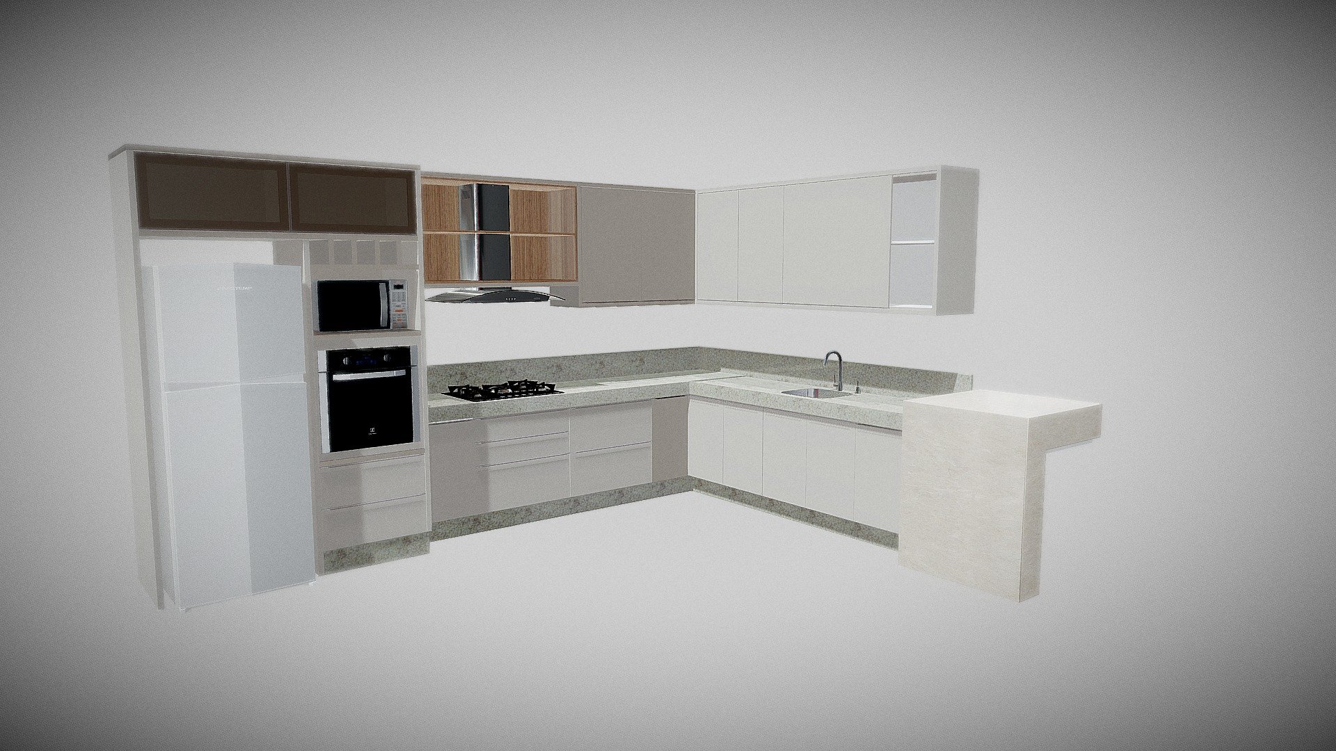 Design kitchen Download Free 3D model by j3drender [0d42184