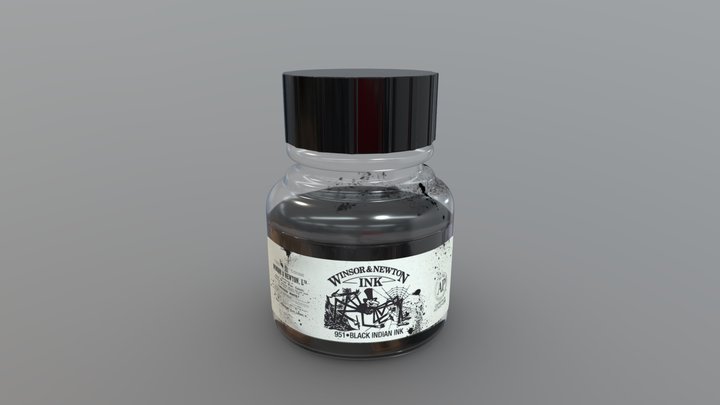 Winsor and Newton ink bottle for artists 3D Model