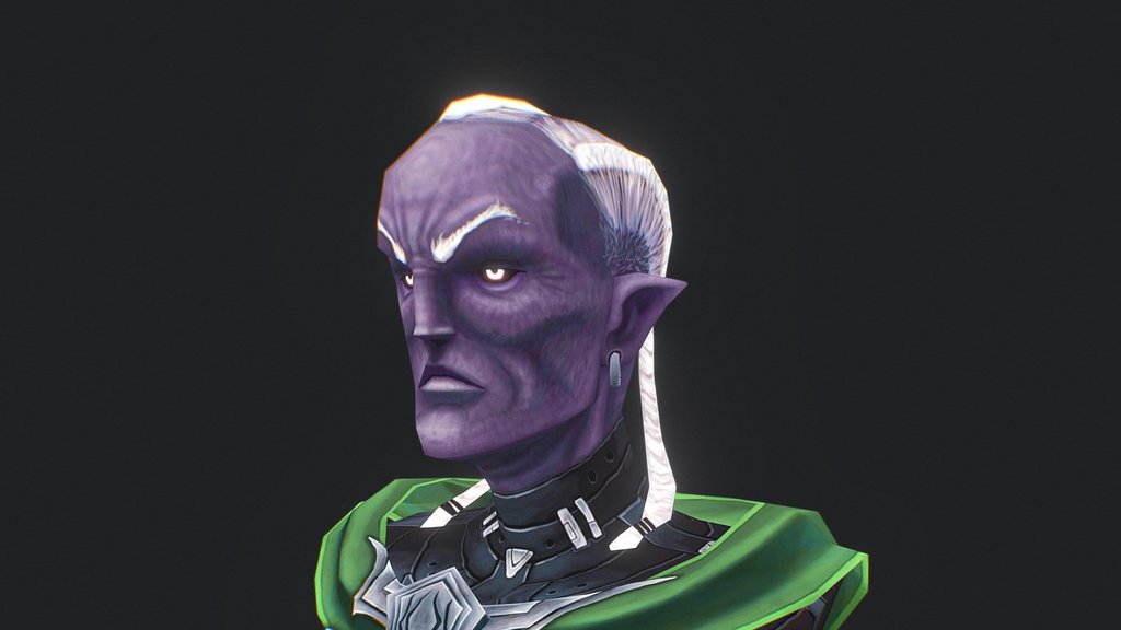 Drow Male Bust