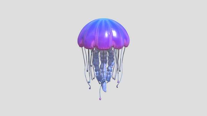 Neon jellyfish 3D Model