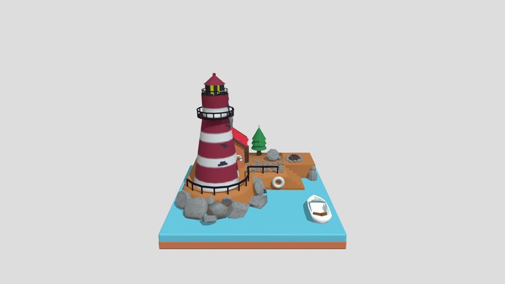 Tower&house 3D Model