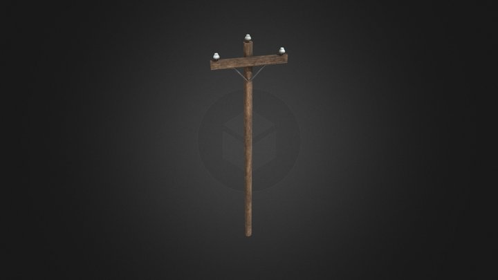 Old Utility Pole 3D Model