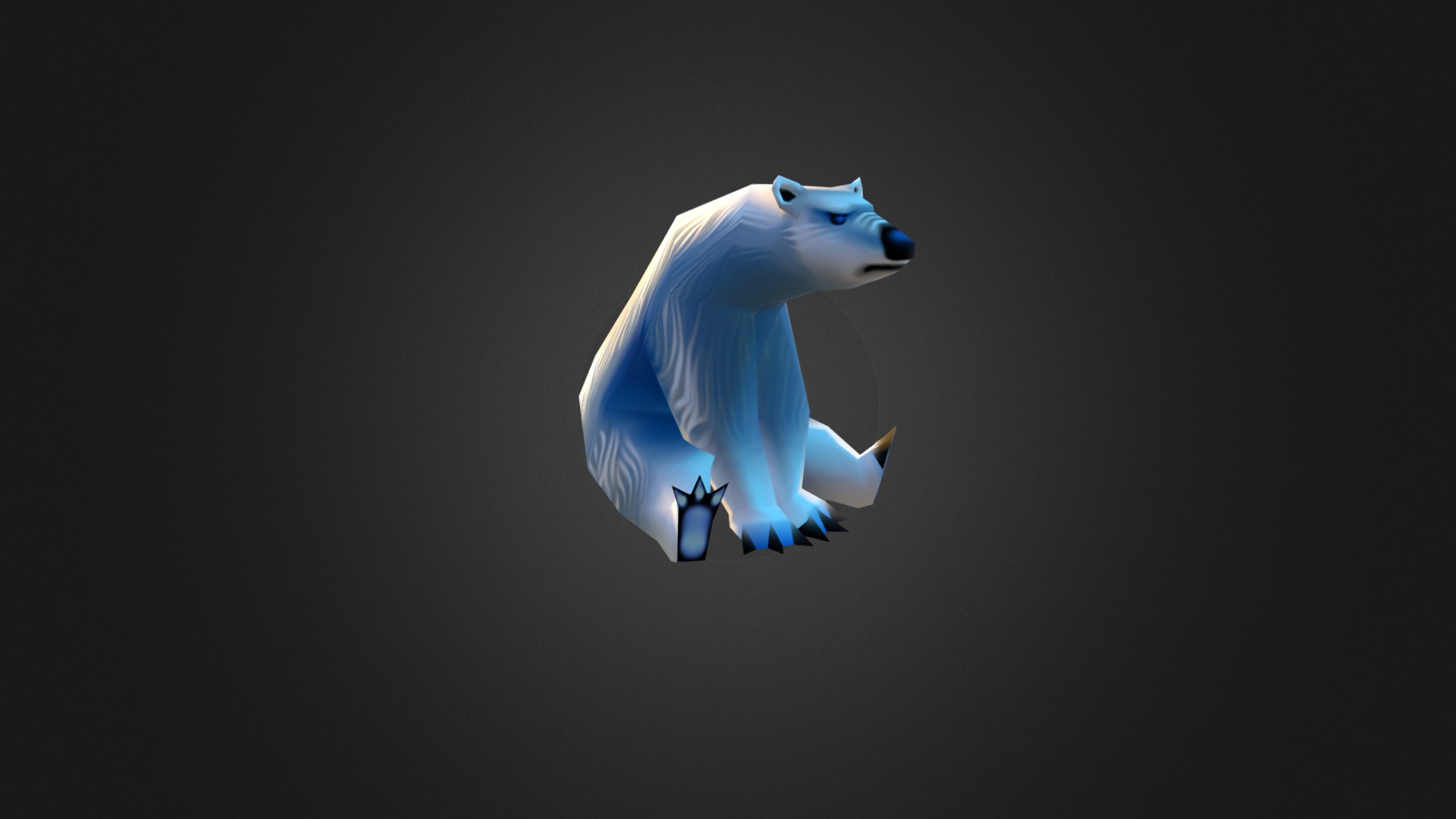 3D model Lowpoly Bear - This is a 3D model of the Lowpoly Bear. The 3D model is about a blue and white fish.
