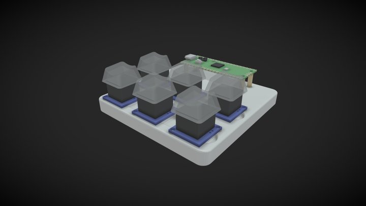 Raspberry Pi Pico USB Arrow Keyboard Example 3D Model