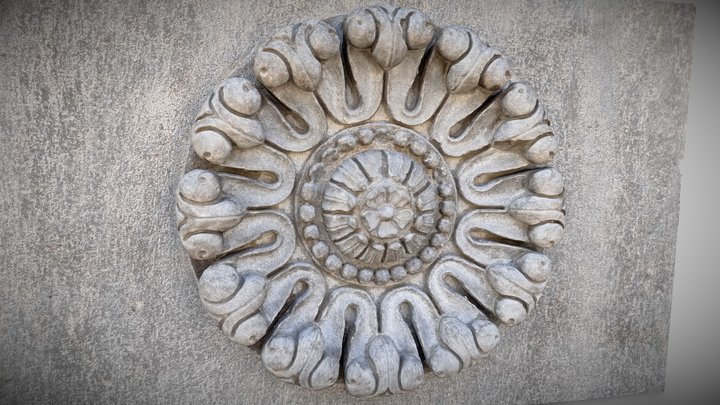 Stone Carved Flower 3D Model
