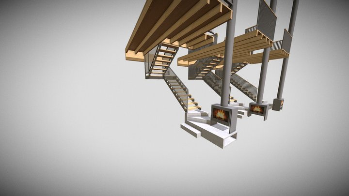 Escalier St Ondras 3D Model