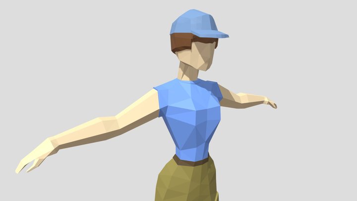 Low-poly female 3D Model