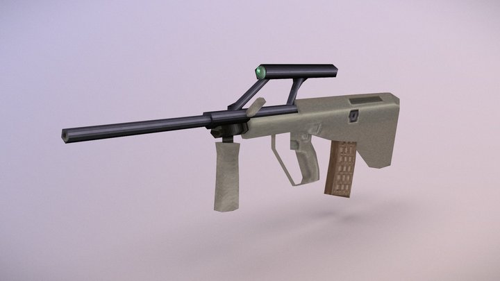PS1-style Steyr AUG 3D Model