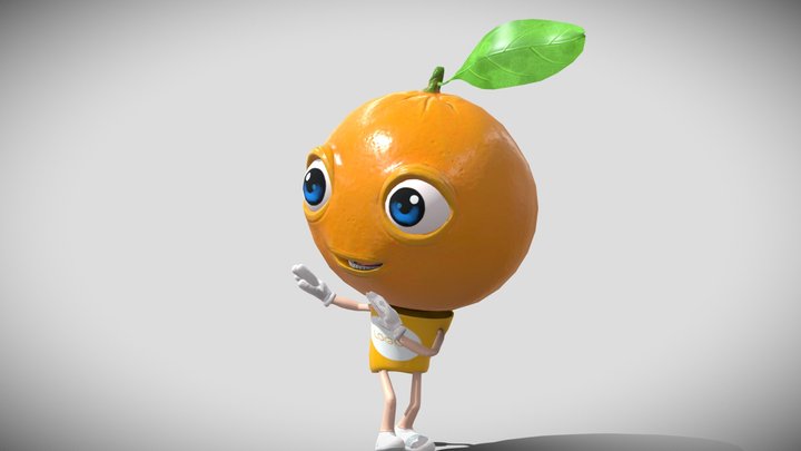 Orange cartoon character 3D Model