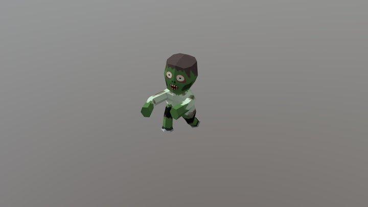 Low Poly Zombie 3D Model