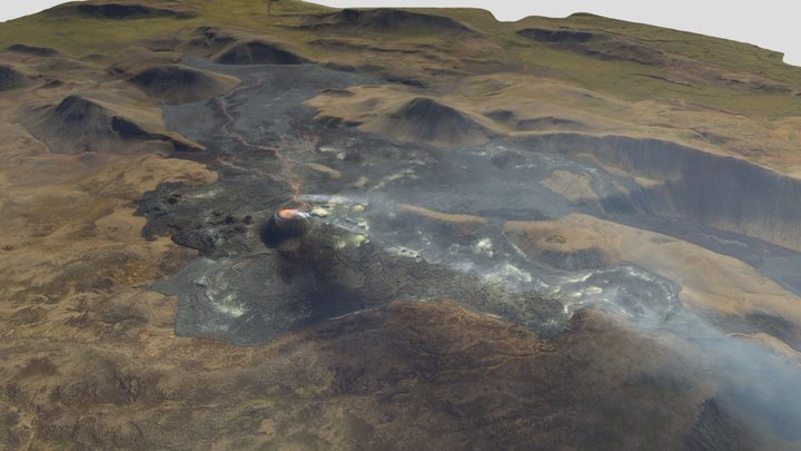 Fagradalsfjall volcanic eruption 27.07.2021 3D Model