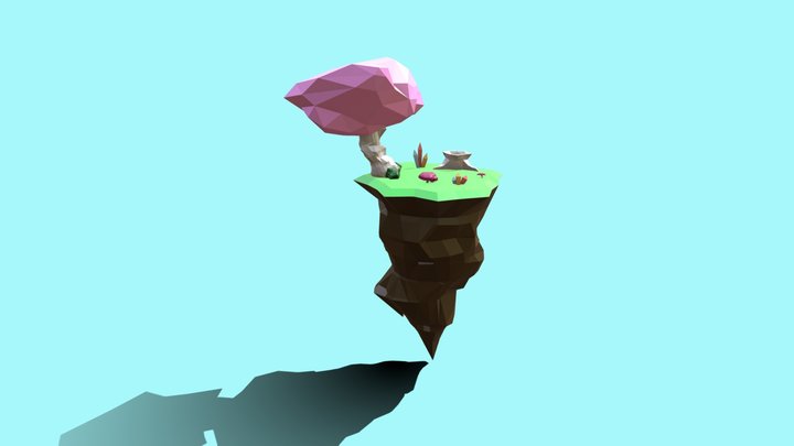 Floating Fantasy Island 3D Model