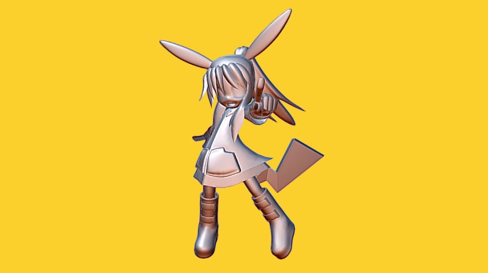 Pikapi (female chibi) - 3D model by Deathly [0d65172] - Sketchfab