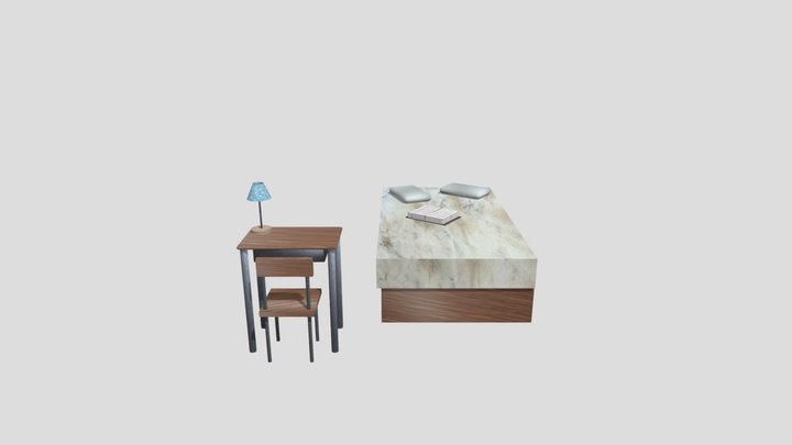 桌椅與床與燈(已貼圖) 3D Model