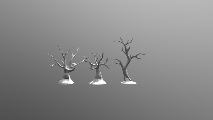 Hollow tree x3 3D Model