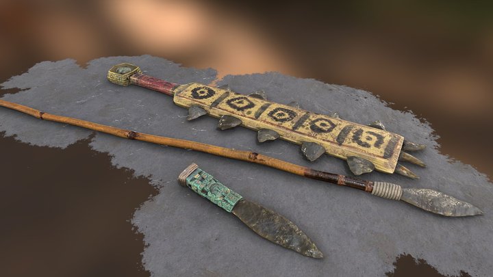 Aztec Melee Weapons 3D Model